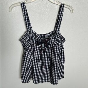 Checkered Black and White Women's Top
